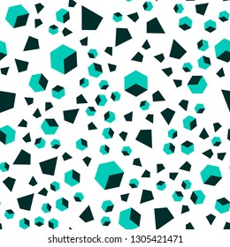 Light Green vector seamless, isometric layout with rectangles, triangles. Abstract illustration with colorful lines, cubes. Template for business cards, websites.