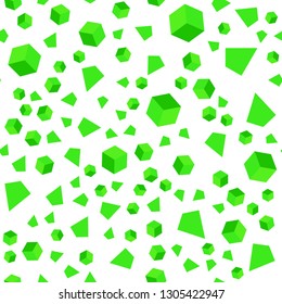 Light Green vector seamless, isometric cover with triangles, rectangles. Glitter abstract illustration with squares, lines. Design for wallpaper, fabric makers.