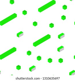 Light Green vector seamless, isometric cover in polygonal style. Abstract gradient illustration with rectangles. Texture for window blinds, curtains.