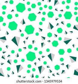 Light Green vector seamless, isometric background with triangles, cubes. Abstract gradient illustration with triangles, cubes. Texture for window blinds, curtains.