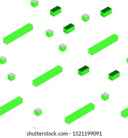 Light Green vector seamless, isometric cover in polygonal style. Glitter abstract illustration with rectangular shapes. Design for textile, fabric, wallpapers.