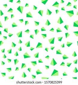 Light Green vector seamless, isometric background with triangles. Illustration with set of colorful triangles. Texture for window blinds, curtains.