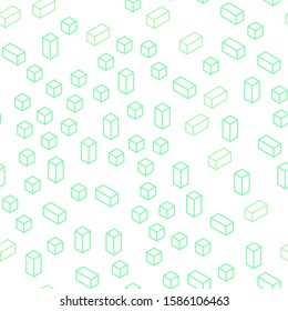 Light Green vector seamless, isometric background with rectangles. Glitter abstract illustration with rectangular shapes. Design for wallpaper, fabric makers.