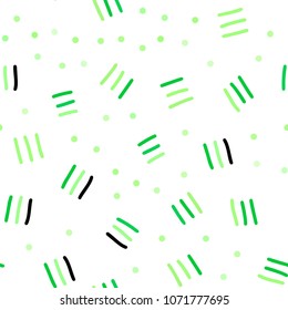 Light Green vector seamless layout with simple elements. Colorful seamless gradient with lines and signs of maths. Template for business cards, websites.
