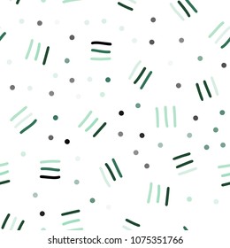 Light Green vector seamless layout with simple elements. Colorful seamless gradient with lines and signs of maths. Template for business cards, websites.