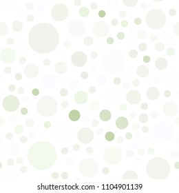Light Green vector seamless layout with circle shapes. Glitter abstract illustration with blurred drops of rain. Pattern can be used for futuristic ad, booklets.