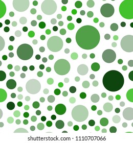 Light Green vector seamless layout with circle shapes. Abstract illustration with colored bubbles in nature style. Pattern can be used for beautiful websites.
