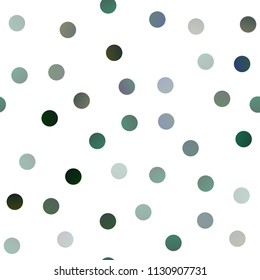 Light Green vector seamless layout with circle shapes. Beautiful colored illustration with blurred circles in nature style. Pattern can be used as texture of water, rain drops.