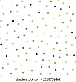 Light Green vector seamless layout with circle shapes. Illustration with set of shining colorful abstract circles. The pattern can be used for ads, leaflets of liquid.