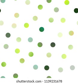 Light Green vector seamless layout with circle shapes. Blurred decorative design in abstract style with bubbles. Beautiful design for your business natural advert.