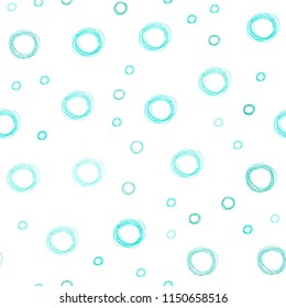 Light Green vector seamless layout with circle shapes. Blurred bubbles on abstract background with colorful gradient. Pattern can be used as texture of wallpapers.