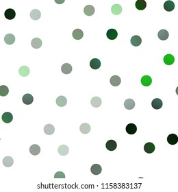 Light Green vector seamless layout with circle shapes. Modern abstract illustration with colorful water drops. New design for ad, poster, banner of your website.