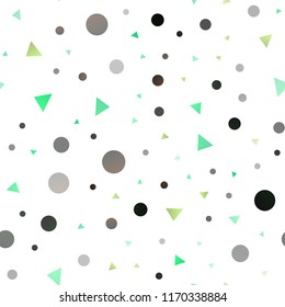 Light Green vector seamless layout with circles, lines. Circles, lines on abstract background with colorful gradient. Pattern for trendy fabric, wallpapers.