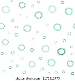 Light Green vector seamless layout with circle shapes. Illustration with set of shining colorful abstract circles. Pattern can be used for futuristic ad, booklets.