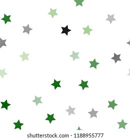 Light Green vector seamless layout with bright stars. Blurred decorative design in simple style with stars. Best design for your ad, poster, banner.
