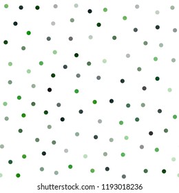 Light Green vector seamless layout with circle shapes. Glitter abstract illustration with blurred drops of rain. The pattern can be used for ads, leaflets of liquid.