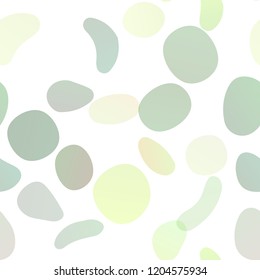 Light Green vector seamless layout with circle spots. Glitter abstract illustration with blurred drops of rain. Pattern for design of fabric, wallpapers.