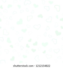 Light Green vector seamless layout with sweet hearts. Illustration with hearts in love concept for valentine's day. Pattern can be used for valentine's ad, booklets.