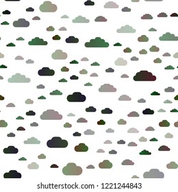 Light Green vector seamless layout with cloudscape. Colorful illustration with abstract clouds. Trendy design for wallpaper, fabric makers.