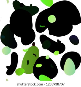 Light Green vector seamless layout with circle spots. Blurred decorative design in abstract style with bubbles. Design for textile, fabric, wallpapers.