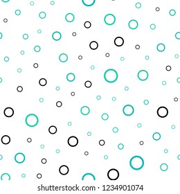 Light Green vector seamless layout with circle shapes. Glitter abstract illustration with blurred drops of rain. Pattern can be used for futuristic ad, booklets.