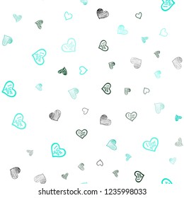 Light Green vector seamless layout with sweet hearts. Illustration with hearts in love concept for valentine's day. Design for ad, poster, banner of Valentine Day.