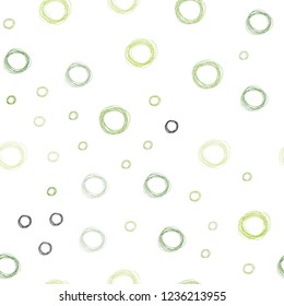 Light Green vector seamless layout with circle shapes. Modern abstract illustration with colorful water drops. Beautiful design for your business advert.