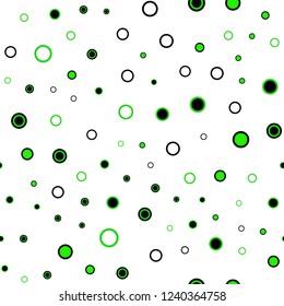Light Green vector seamless layout with circle shapes. Modern abstract illustration with colorful water drops. Design for textile, fabric, wallpapers.