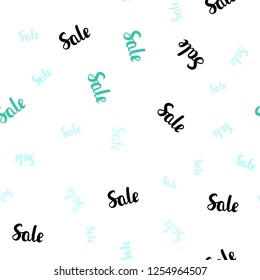 Light Green vector seamless layout with discount words. Illustration with signs of sales on abstract template. Backdrop for super sales on Black Friday.
