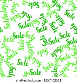 Light Green vector seamless layout with discount of 70, 90%. Illustration with signs of sales on abstract template. Backdrop for mega promotions, discounts.