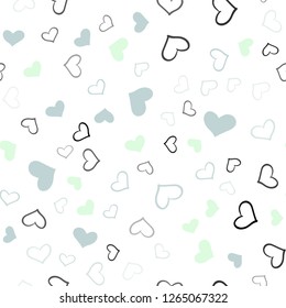Light Green vector seamless layout with sweet hearts. Beautiful colored illustration with hearts in celebration style. Beautiful design for your business advert of anniversary.