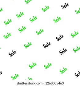 Light Green vector seamless layout with discount words. Abstract illustration with colorful gradient symbols of sales. Template for season sales, shopping ads.