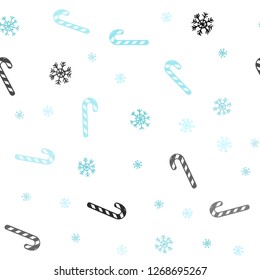 Light Green vector seamless layout with christmas sweet desserts.