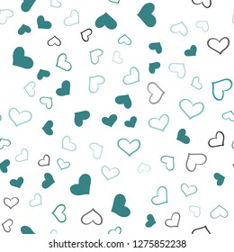 Light Green vector seamless layout with sweet hearts. Hearts on blurred abstract background with colorful gradient. Pattern can be used for valentine's ad, booklets.