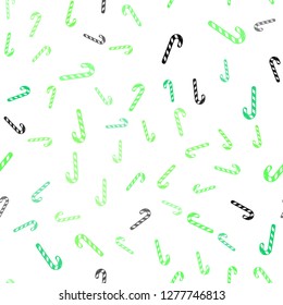 Light Green vector seamless layout with christmas sweet desserts.