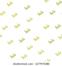Light Green vector seamless layout with discount words. Shining colorful illustration with isolated selling prices. Pattern for ads, posters, banners of sales.
