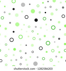 Light Green vector seamless layout with circle shapes. Modern abstract illustration with colorful water drops. Pattern for design of window blinds, curtains.