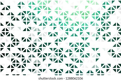 Light Green vector seamless layout with lines, triangles. Glitter abstract illustration with triangular shapes. Trendy design for wallpaper, fabric makers.