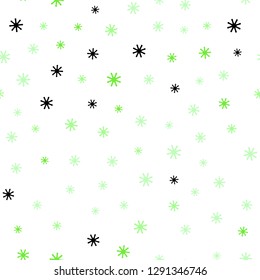 Light Green vector seamless layout with bright snowflakes. Colorful snowflakes with gradient on abstract background. Pattern for trendy fabric, wallpapers.