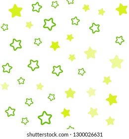 Light Green vector seamless layout with bright stars. Decorative shining illustration with stars on abstract template. Pattern for design of fabric, wallpapers.