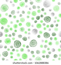Light Green vector seamless natural abstract template. Modern geometrical abstract illustration with flowers. Hand painted design for web, wrapping, wallpaper.