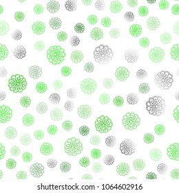 Light Green vector seamless natural abstract background. Colorful illustration in doodle style with flowers. Completely new template for your business design.