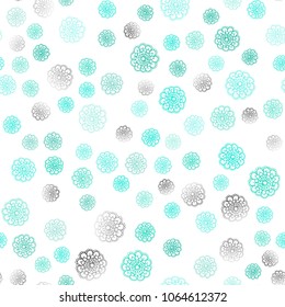 Light Green vector seamless natural elegant pattern. Colorful illustration in doodle style with flowers. Pattern for heads of websites and designs.