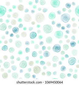 Light Green vector seamless natural elegant artwork. Brand-new colored illustration in blurry style with flowers. Pattern for wallpapers and coloring books.