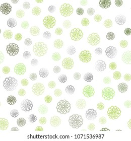Light Green vector seamless natural abstract background. Modern geometrical abstract illustration with flowers. Pattern for wallpapers and coloring books.