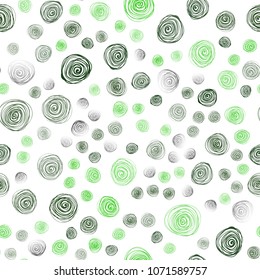 Light Green vector seamless natural elegant pattern. Glitter abstract illustration with doodles and flowers. Hand painted design for web, wrapping, wallpaper.