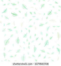 Light Green vector seamless  natural elegant artwork. Colorful abstract illustration with leaves in doodle style. Pattern for wallpapers and coloring books.