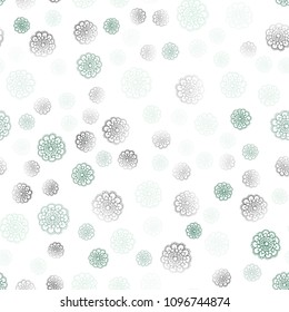 Light Green vector seamless natural abstract design. Modern geometrical abstract illustration with flowers. Hand painted design for web, wrapping, wallpaper.