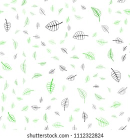Light Green vector seamless  natural elegant artwork. An elegant bright illustration with leaves in Natural style. Pattern for heads of websites and designs.