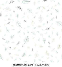 Light Green vector seamless  natural abstract background. Colorful abstract illustration with leaves in doodle style. The textured pattern can be used for website.